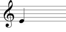 Treble Clef - Note on first line (bottom line is first line)