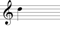 Treble Clef - Note on fourth line (bottom line is first line)