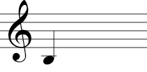 Treble Clef - Note on second space below the staff