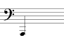Bass Clef - Note on third line under the staff