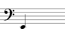 Bass Clef - Note on first line under the staff