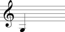 Treble Clef - Note on third space under the staff