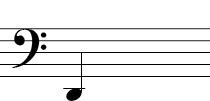 Bass Clef - Note on second space under the staff