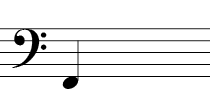 Bass Clef - Note on first space under the staff