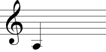 Treble Clef - Note on second line below the staff