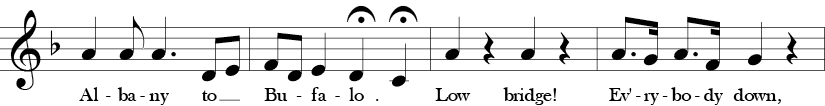 F Major/d minor. 4/4 Time Signature. Fifth four measures with a repetition of A note, and thus more towards F major sound.