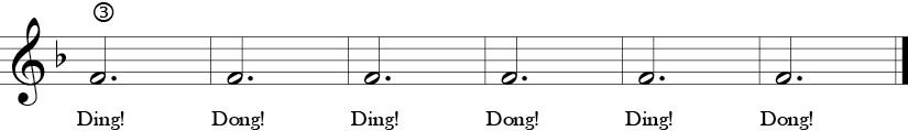 F Major 3/4 Time Signature. Last six measure of  Oh, How Lovely.