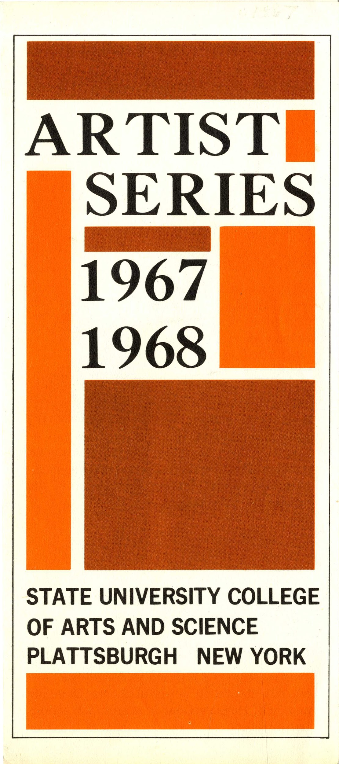 Artist Series 1967-1968. State University College of Arts and Science, Plattsburgh, New York