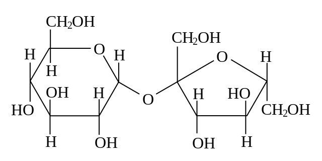 Elemental structure of sucrose