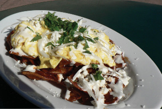 A plate of chilaquiles.