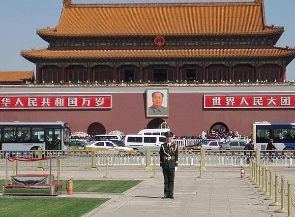 A guard in front of the Gate of Heavenly Peace